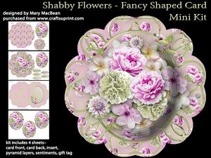 Shabby Flowers - Fancy Shaped Card Mini Kit