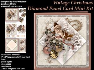 Vintage Christmas - Diamond Panel Card Mini Kit