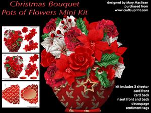 Christmas Bouquet - Pots of Flowers Card Mini Kit
