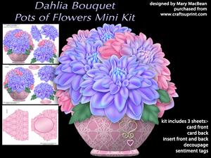 Dahlia Bouquet - Pots of Flowers Card Mini Kit