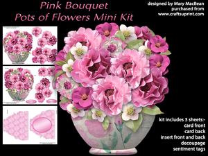Pink Bouquet - Pots of Flowers Card Mini Kit