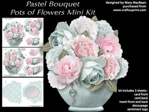 Pastel Bouquet - Pots of Flowers Card Mini Kit