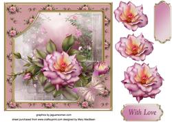 Old Fashioned Rose Decoupage Card Front