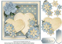 Love Hearts Decoupage Card Front