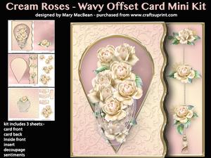 Cream Roses - Wavy Offset Card Mini Kit