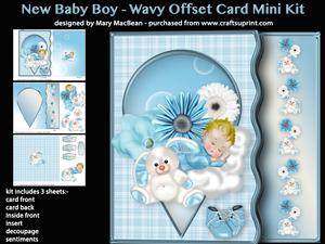 New Baby Boy - Wavy Offset Card Mini Kit