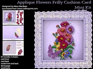 Applique Flowers - Frilly Cushion Card Mini Kit