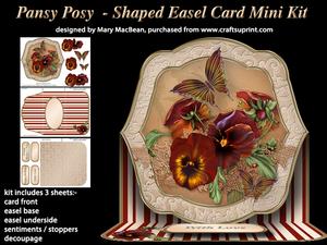 Pansy Posy - Shaped Easel Card Mini Kit
