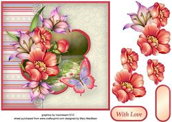 Flower Meadow and Lace Decoupage Card Front