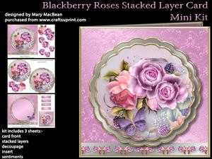 Blackberry Roses Stacked Layer Card Mini Kit
