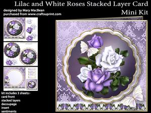 Lilac and White Roses Stacked Layer Card Mini Kit