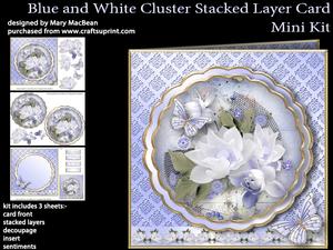 Blue and White Cluster Stacked Layer Card Mini Kit