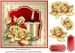 Champagne and Gold Decoupage Card Front