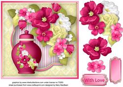 Pots of Love Decoupage Card Front