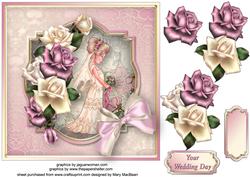 Pretty Bride Decoupage Card Front