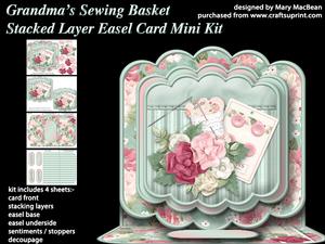 Grandma's Sewing Basket - Stacked Layer Easel Card Mini Kit