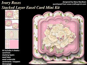 Ivory Roses - Stacked Layer Easel Card Mini Kit