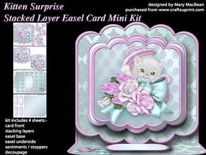 Kitten Surprise - Stacked Layer Easel Card Mini Kit