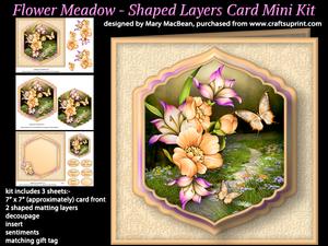 Flower Meadow - Shaped Layers Card Mini Kit