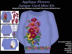 Applique Flowers - Jumper Card Mini Kit