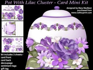 Pot with Lilac Cluster - Card Mini Kit