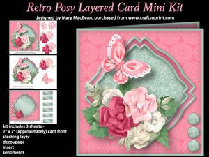 Retro Posy Layered Card Mini Kit