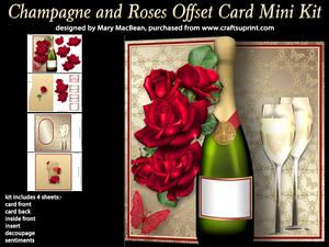 Champagne and Roses Offset Card Mini Kit