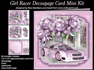 Girl Racer Decoupage Card Mini Kit