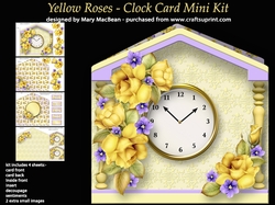 Yellow Roses - Clock Card Mini Kit