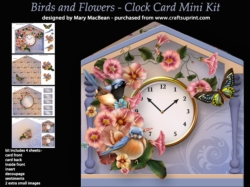 Birds and Flowers - Clock Card Mini Kit