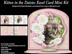 Kitten in the Daisies Easel Card Mini Kit