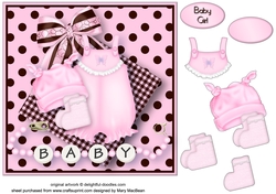 Baby Girl Decoupage Card Front