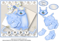 Baby Boy Decoupage Card Front