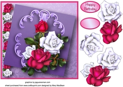 Roses Decoupage Card Front