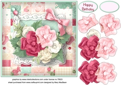 Patchwork Posy Decoupage Card Front