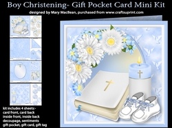 Boy Christening - Gift Pocket Card Mini Kit