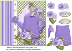 Watering Can Decoupage Card Front