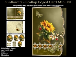 Sunflowers - Scallop Edged Card Mini Kit