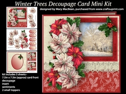 Winter Trees Decoupage Card Mini Kit