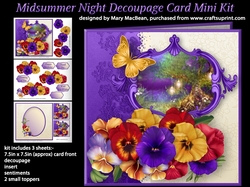 Midsummer Night Decoupage Card Mini Kit