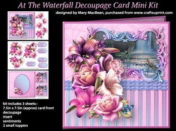 By the Waterfall Decoupage Card Mini Kit