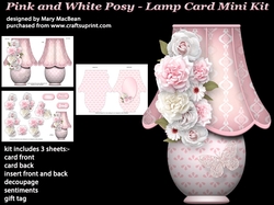 Pink and White Posy - Lamp Card Mini Kit