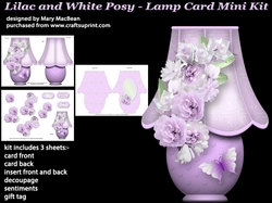 Lilac and White Posy - Lamp Card MIni Kit
