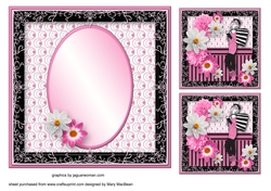 City Girl Decoupage Card Insert