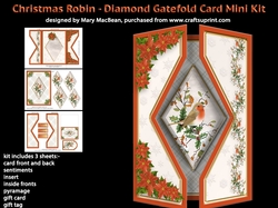 Christmas Robin - Diamond Gatefold Card Mini Kit