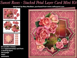 Sunset Roses - Stacked Petal Layer Card Mini Kit