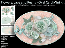 Flowers, Lace and Pearls - Oval Card Mini Kit