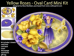 Yellow Roses - Oval Card Mini Kit