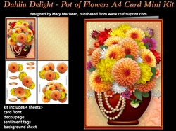Dahlia Delight - Pot of Flowers A4 Card Mini Kit