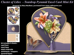 Cluster of Lilies - Teardrop Pyramid Easel Card Mini Kit